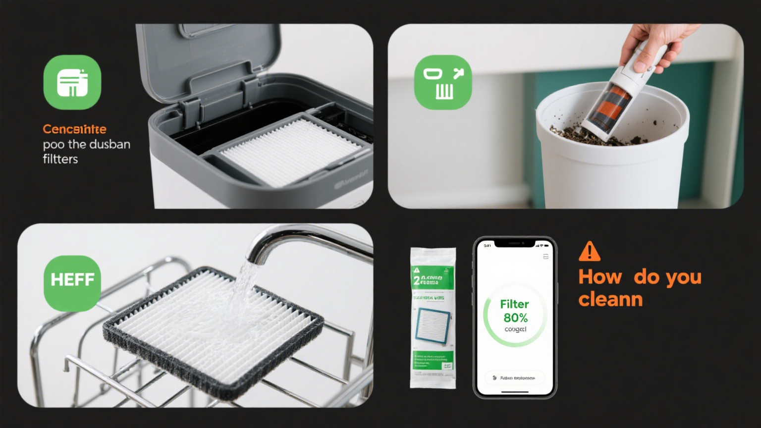 Как очистите мусорную корзину и фильтры?