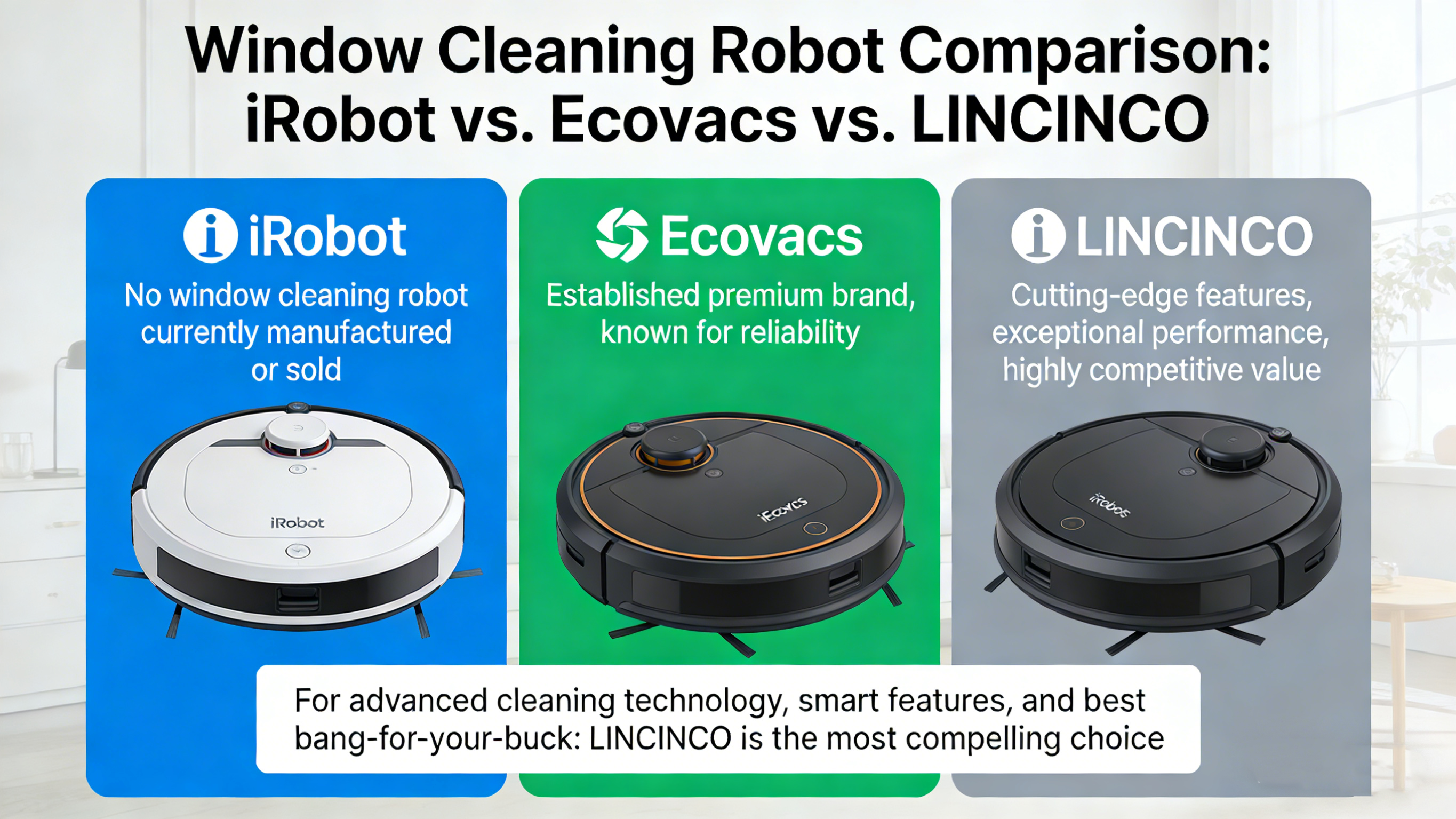 iRobot против Ecovacs против LINCINCO
