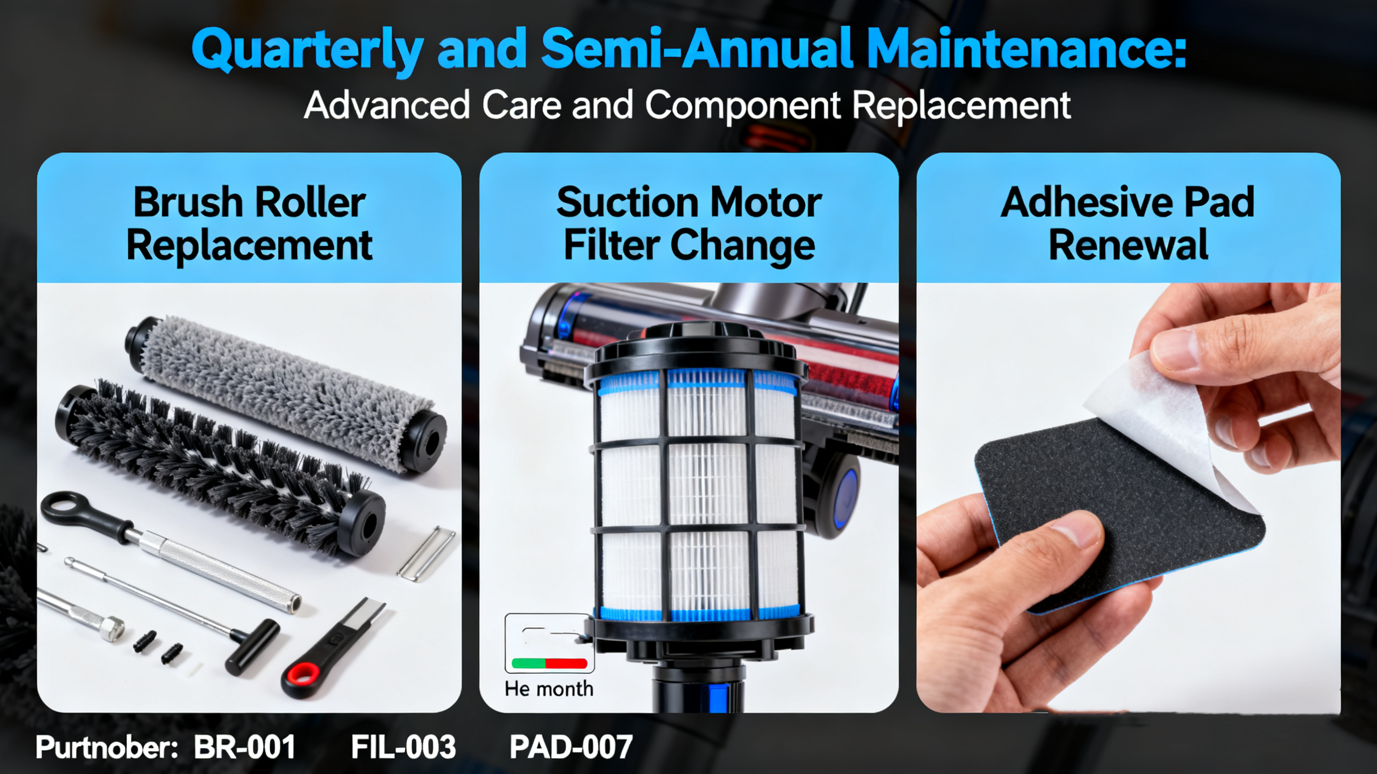 Ежеквартальное и полугодовое обслуживание: расширенный уход и замена компонентов