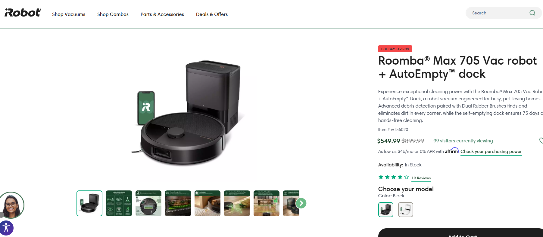 iRobot Roomba Max 705 В переменного тока